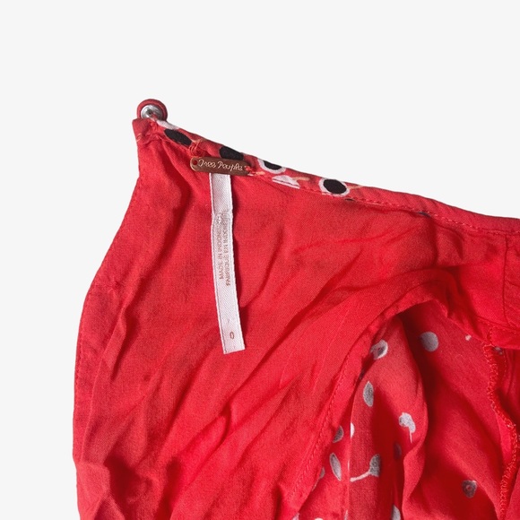 Free People Coryn Coral Orange Print Long Sleeve Dress, sz 0 - Picture 12 of 14